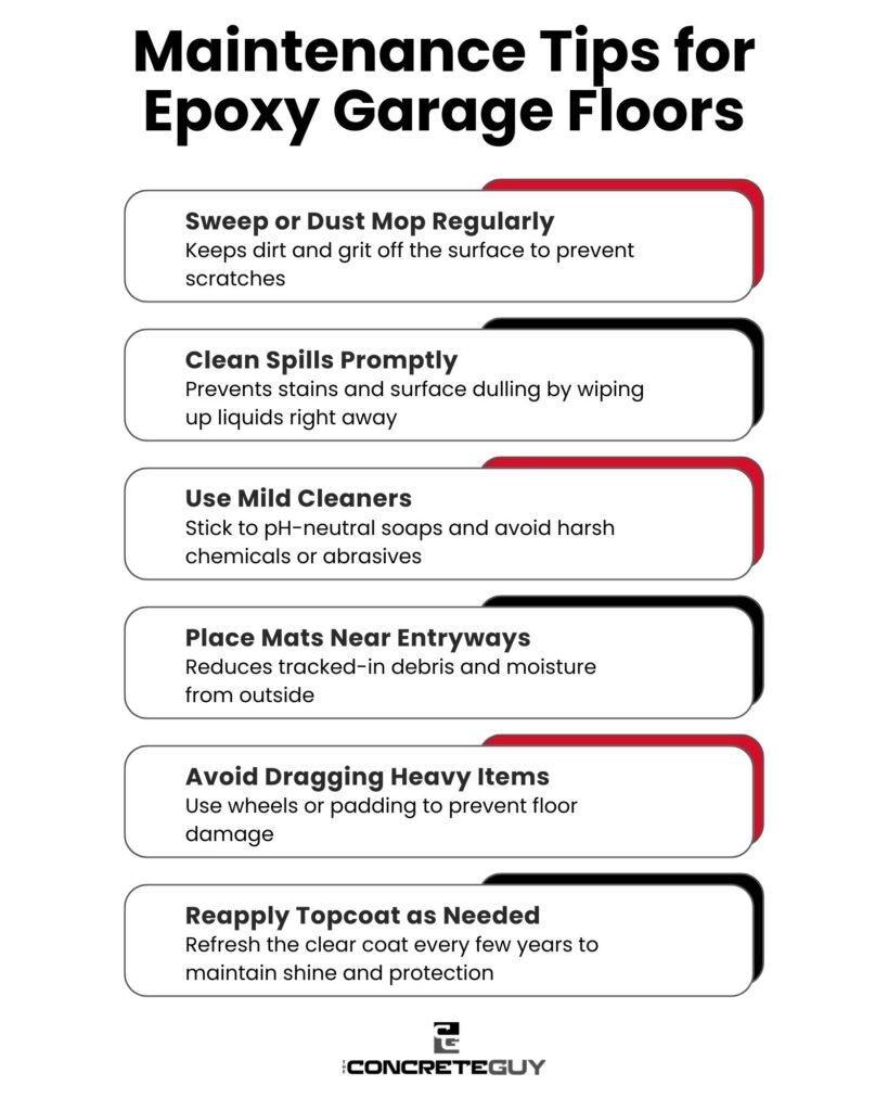 Maintenance Tips for Epoxy Garage Floors